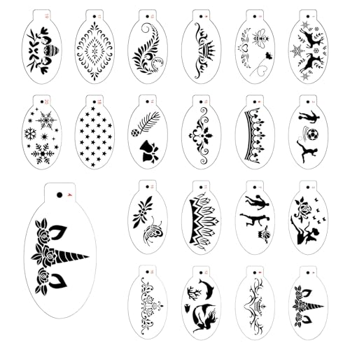 THINCAN 20pcs Wiederverwendbare Körperfarbe Schablonen Für Kinder Spaß Temporäres Make Up Auf Partys Gesichtslackvorlagen Für Kreative Malereien von THINCAN