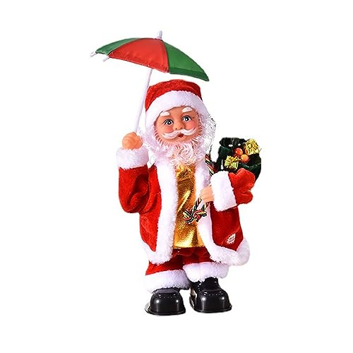THINCAN 28 cm Elektrisches Weihnachtsspielzeug Mit Einem Regenschirm Puppen Weihnachtsschmuckgeschenk Für Wall Couch Decor Haushaltsdarsteller Halten von THINCAN
