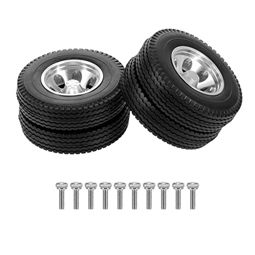 THINCAN 2pcs Simulationsauto Wheel Hubs Gummi Radreifen Für 1/14 Tractor Truck Model Anhänger Hochleistungs Upgrade von THINCAN