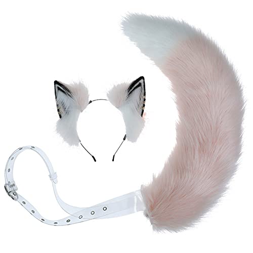 THINCAN 2pcs Tierkostüm Set Animal Ohren Stirnband Heck Kinder Tierarztes Kostümkit Cartoon Accessoires Für Halloween Party von THINCAN
