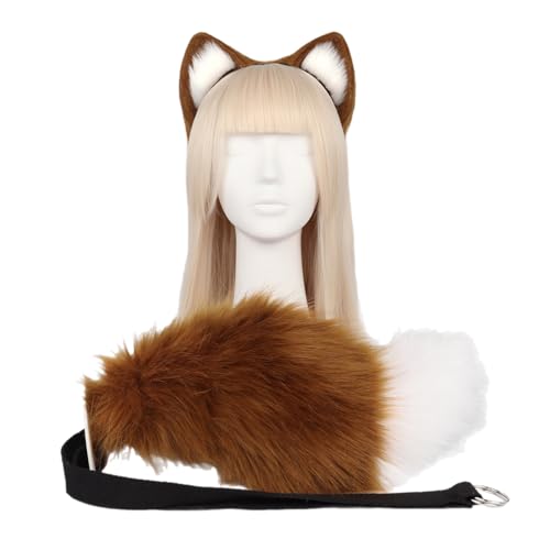 THINCAN 2pieces Katzen Wolf Füchse Schwanzohren Stirnband Set Halloween Weihnachten Fantasie Party Kostümspielzeug Geschenk Für Frauen Männer Cosplay THINCAN 2pieces Katzen Wolf Füchse Schwanzohren Stirnband Set Halloween Weihnachten Fantasie Party Kostümspielzeug Geschenk Für Frauen Männer Cosplay von THINCAN