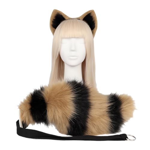 THINCAN 2pieces Katzen Wolf Füchse Schwanzohren Stirnband Set Halloween Weihnachten Fantasie Party Kostümspielzeug Geschenk Für Frauen Männer Cosplay THINCAN 2pieces Katzen Wolf Füchse Schwanzohren Stirnband Set Halloween Weihnachten Fantasie Party Kostümspielzeug Geschenk Für Frauen Männer Cosplay von THINCAN