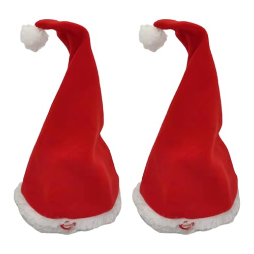 THINCAN 2vieces Interactive Christmas Party Auto Swing Design Gebaut In Festival Musik Soft PP Cotton Für Gruppenveranstaltung Musical Swaying Christmas Cap von THINCAN