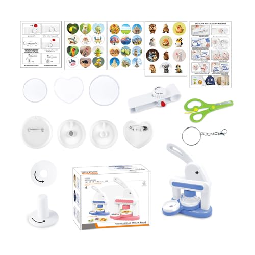 THINCAN 3in1 Manual Kids Badge Maker Machine Für Handwerksabzeichen Kühlschrank Magnete Kinder Sicheres Kreatives Kunsthandwerk Mit Accessoires Kinder Abzeichen Pressemaschine von THINCAN