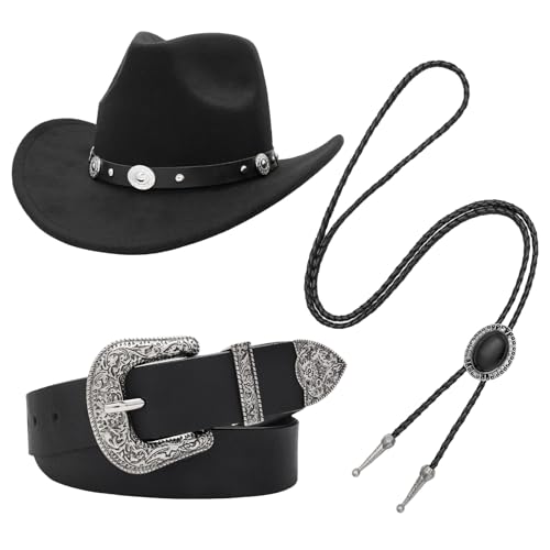 THINCAN 3pcs Cowgirl Hüte Schnallen Belt Western Kostüm Für Halloween Party Dressing Tun Sich So Als Würde Man Outfit Kostüm Für Erwachsene Haben von THINCAN