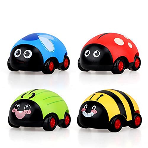 THINCAN 4 Stücke Kinder Insektengeformte Pull Back Auto Set Für Jungen/Mädchen Geburtstagsgeschenke Für Kinder 6-8 Für Kreative Entlasten Langeweile von THINCAN