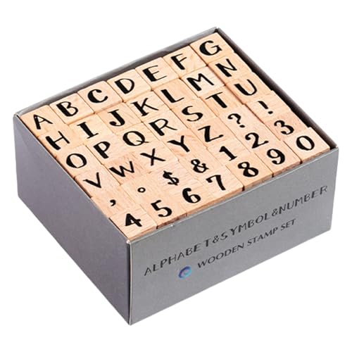 THINCAN 42pcs Holzhandwerk Stempel Scrapbooking Hintergrund Briefmarkenbuchstaben Geomotisches Muster Für Scrapbooking Journal Farm Animal von THINCAN