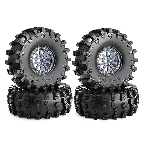 THINCAN 4PCS 2 2-Zoll Beadlock 10-Speichen Radfelgen & Gummireifen Für 1/10 Crawler SCX10 RBX10 90048 90018 von THINCAN