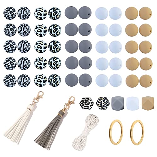 THINCAN 55pcs/Pack Silikonperlen Für Schlüsselbund Die Farbenfrohe Perle Mit Accessoires Für Halskettenarmband Schmuckhandwerk Machen von THINCAN
