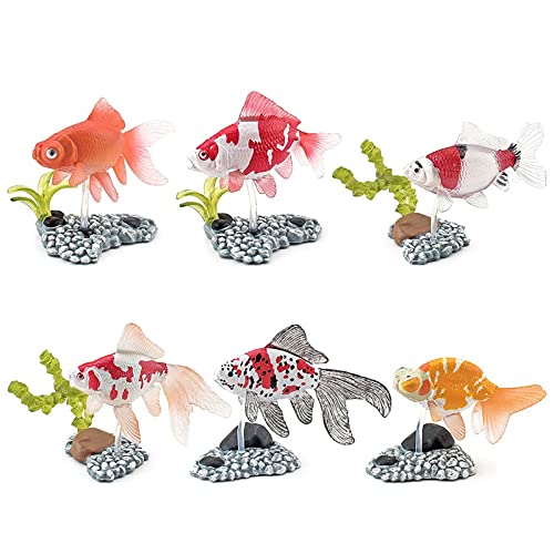 THINCAN 6 PCs/Set Gold Fisch Figur Niedlicher Fisch Mit Basis Mikrolandschaft Home Dekoration Fairy Garten Ornamente Kinder Spielzeug THINCAN 6 PCs/Set Gold Fisch Figur Niedlicher Fisch Mit Basis Mikrolandschaft Home Dekoration Fairy Garten Ornamente Kinder Spielzeug von THINCAN