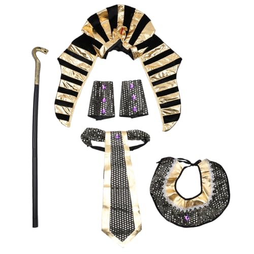 THINCAN Ägyptisches Kostümzubehör Ägyptische Stirnbänder Schlange Kopfbänder Ägyptische Gürtelkragen Armband Für Frauen Männer Halloween THINCAN Ägyptisches Kostümzubehör Ägyptische Stirnbänder Schlange Kopfbänder Ägyptische Gürtelkragen Armband Für Frauen Männer Halloween von THINCAN