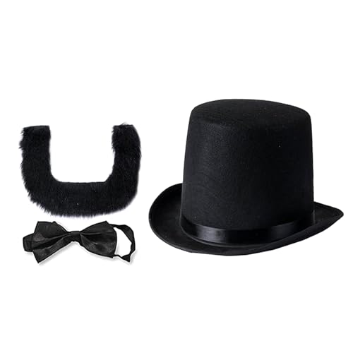 THINCAN Abrahams Lincolns Kostüm Mit Bart Top Hat Bowtie Accessoires Halloween Presidents Day Outfit Historisches Kleid von THINCAN