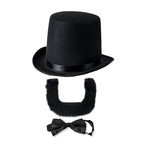 THINCAN Abrahams Lincolns Kostüm Mit Bart Top Hat Bowtie Accessoires Halloween Presidents Day Outfit Historisches Kleid von THINCAN