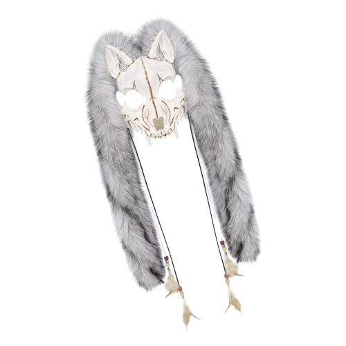 THINCAN Animal Halloween Maske Fauxpelze Vikinges Füchse Maske Kostüm Cosplay Accessoire Pelzige Wolf Masque Party Halloween Cosplay Kostüm THINCAN Animal Halloween Maske Fauxpelze Vikinges Füchse Maske Kostüm Cosplay Accessoire Pelzige Wolf Masque Party Halloween Cosplay Kostüm von THINCAN