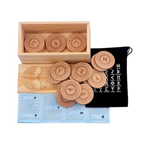 THINCAN Antike Norses Runes Stone Holzleichterung Mit Handgeschnitzel Nordics Symbole Für Spirituelle Führung Historische Erholungen Kulturelle Erbe Runes Sammlung THINCAN Antike Norses Runes Stone Holzleichterung Mit Handgeschnitzel Nordics Symbole Für Spirituelle Führung Historische Erholungen Kulturelle Erbe Runes Sammlung von THINCAN