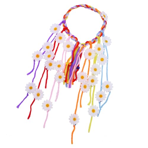 THINCAN Blumenhippie Stirnband Blumenkronherde Sonnenblumen Perlen Einstellen Blumenkopfschmuck Haarzubehör Kostüme von THINCAN