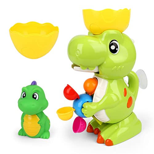 THINCAN Cartoon Badewanne Spielzeug Dinosaurier Wasser Sprinkler Saugnapfe Feste Windmühlenspinner Spielzeug Interaktives Wasser Für Spielset Baby von THINCAN