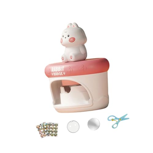 THINCAN Cartoon Pin Maker Craft Set Badge Press Machine Kits Für Kinder Mit Wiederverwendbarer Vorlage Kinder Basteln Projekt Supply Badge Pressmaschine Handwerksspielzeug von THINCAN