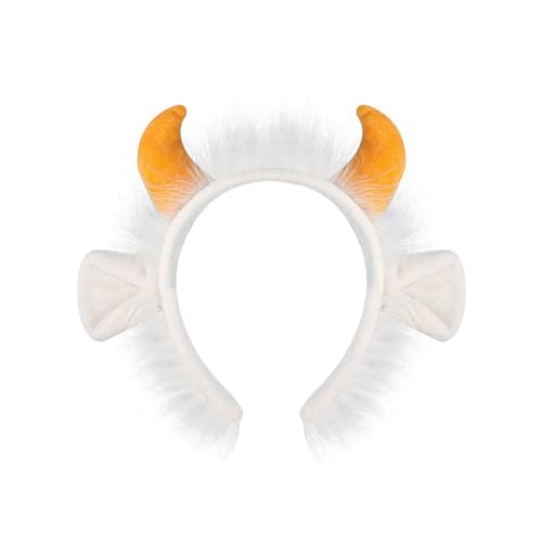 THINCAN Cattle Cosplay Requisiten Rinder Stirnband Rinder Cosplay Dekorationen Kostüm Accessoire Für Kid Adult Festival Plüsch Schmuck von THINCAN