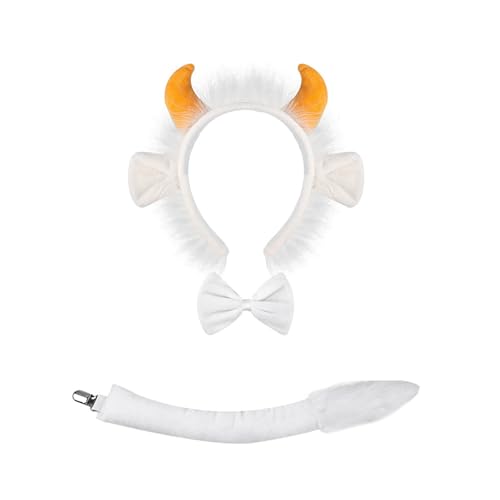 THINCAN Cattle Cosplay Requisiten Rinder Stirnband Rinder Cosplay Dekorationen Kostüm Accessoire Für Kid Adult Festival Plüsch Schmuck von THINCAN