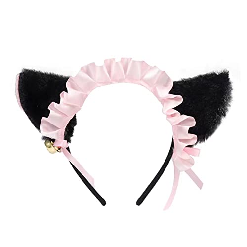 THINCAN Cosplay Plüsch Katze Ohr Hair Hoop Frau Katze Ohrform Make Up Stirnband Zum Aufnehmen Von Fotozubehör Schwarze Farbe von THINCAN
