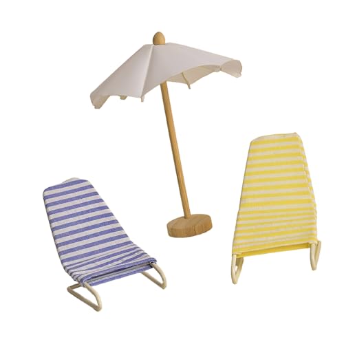 THINCAN Dolls House Zakka Stuhl Modell Realistische Puppenhäuser Parasol Stuhl 1:12 Modell Kleine Spielzeug Handgefertigte Puppenhäuser Dekore von THINCAN