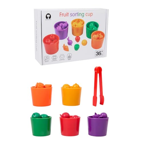 THINCAN Farbsortierung Passendes Spielspielzeug Für Kleinkind Feinmotorik Fähigkeiten Mit Obst Gemüseerkennung Bildung Feinmotorische Fähigkeiten Vorschule von THINCAN