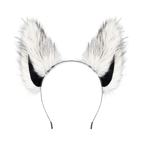 THINCAN Faux Pelze Wolf/Füchse/Katzen Ohrstirnband Cosplay Kopfbedeckung Pelzige Ohrstirnbänder Halloween Party Kostüm Geschenk Halloween Kostümzubehör von THINCAN