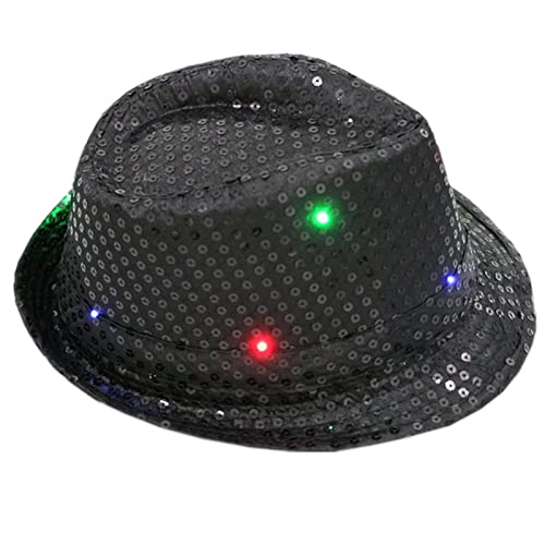 THINCAN Fedora Jazzhüte Mit Pailletten Und Partyhüte Für Partykostüm Bunte Mardi Gras Leuchtet LED THINCAN Fedora Jazzhüte Mit Pailletten Und Partyhüte Für Partykostüm Bunte Mardi Gras Leuchtet LED von THINCAN
