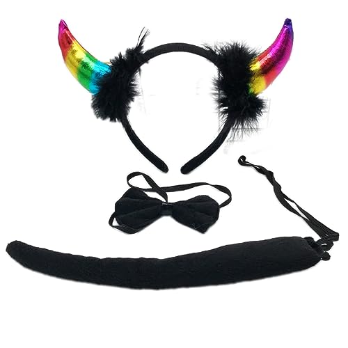 THINCAN Frauen Teufel Horn Stirnband Teufel Schwanz Teufel Cosplays Kostüm Sets Bogen Halskette Halloween Party Lustiges Kleid Kostüm THINCAN Frauen Teufel Horn Stirnband Teufel Schwanz Teufel Cosplays Kostüm Sets Bogen Halskette Halloween Party Lustiges Kleid Kostüm von THINCAN