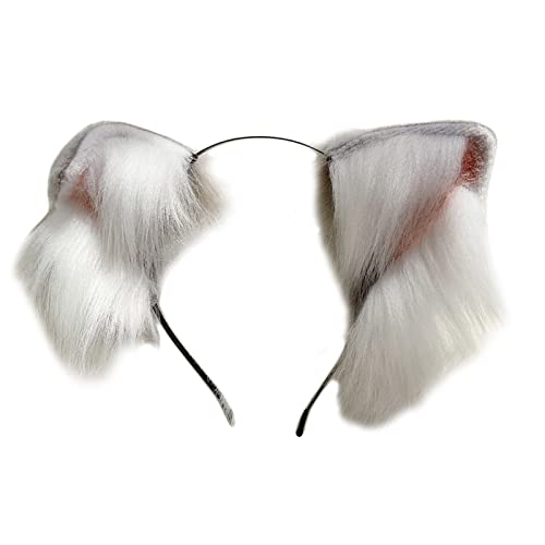 THINCAN Gefaltet Für Katze Stirnband Kopfschmuck Plüsch Schwanz Set Ohrs Cosplay For Birthday Festivals Themed Parti von THINCAN
