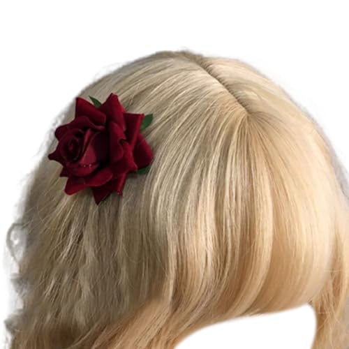 THINCAN Gothic Rosenhaarband Mit Schleier Für Frauen Cosplay Party Kostüm Des Todeshaarklammers Halloween Hair Accessoires von THINCAN