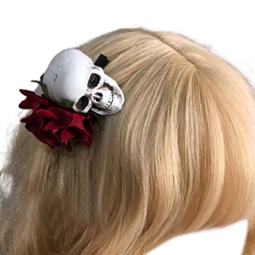 THINCAN Gothic Rosenhaarband Mit Schleier Für Frauen Cosplay Party Kostüm Des Todeshaarklammers Halloween Hair Accessoires von THINCAN