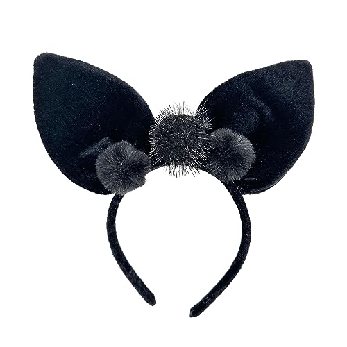 THINCAN Halloween Animes Charakter Stirnband Katze Ohrform Haarreifen Plüsch Kopfstück Osterparty Cosplay Kostüm Rep Unisex von THINCAN