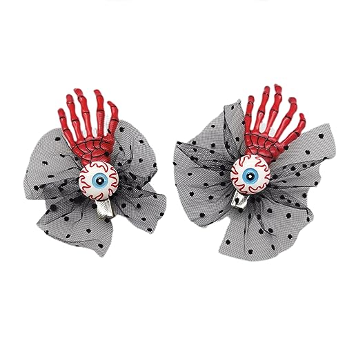 THINCAN Halloween Kopfschmuck Skelett Hand Blutige Augapfel Haarclip Mit Mesh Tulle Halloween Cosplay Accessoires von THINCAN
