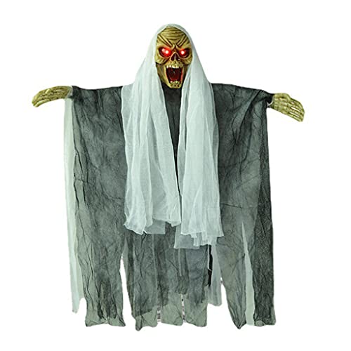 THINCAN Halloween Voice Control Hängende Geister Hexe Kapuze Gruselige Robe Spuk Horror Club Halloween Dekorationen von THINCAN