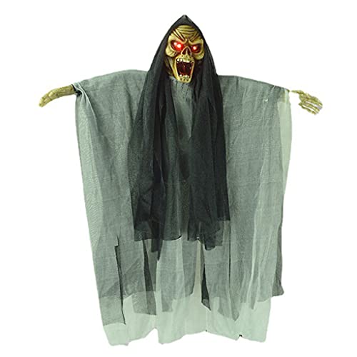 THINCAN Halloween Voice Control Hängende Geister Hexe Kapuze Gruselige Robe Spuk Horror Club Halloween Dekorationen von THINCAN