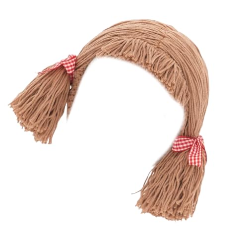 THINCAN Handwerk Kids Bangs Toupe Für Winterwärme Und Charme Mittlerer Teile Braid Haarstück Bonnet Caps Cosplay Kopfbedeckung von THINCAN