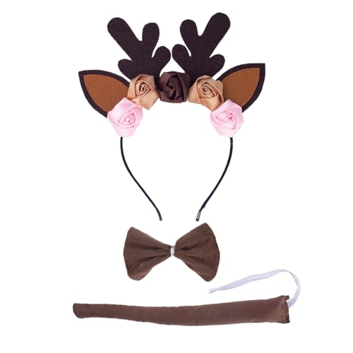 THINCAN Hirschkostüm Weihnachtsfeier Accessoires Plüsch Rentier Antler Stirnband Tutu Kleid Vor Outfit Für Girl Cosplay Party THINCAN Hirschkostüm Weihnachtsfeier Accessoires Plüsch Rentier Antler Stirnband Tutu Kleid Vor Outfit Für Girl Cosplay Party von THINCAN