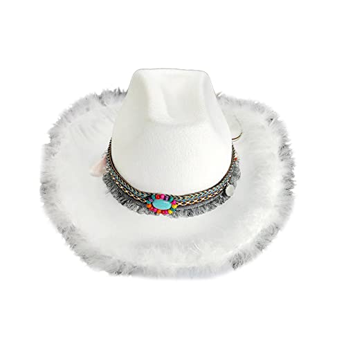 THINCAN Hochzeitsfeier Cowgirl Für Brautwomen Wide Bim Cowboy Mode Musik Festival Kostümkappe THINCAN Hochzeitsfeier Cowgirl Für Brautwomen Wide Bim Cowboy Mode Musik Festival Kostümkappe von THINCAN