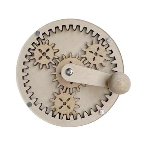THINCAN Holztspielzeug Für Mint Lernen Kreatives Spielaktivitäten 3+ Lernspielzeug Handkurbel Mechanisch von THINCAN