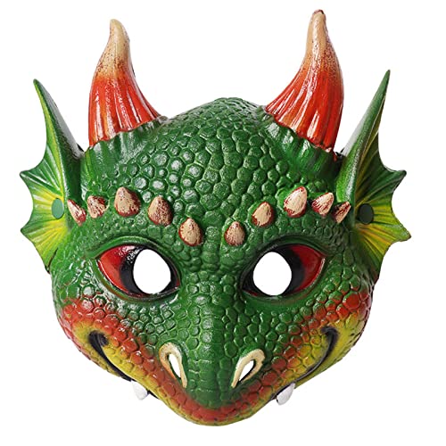 THINCAN Kid Dragon Halloween Dinosaurierparty Masken Dragon Cosplay Maskerade Dress Up Halloween Lustige Maske Karnevalsmasken von THINCAN
