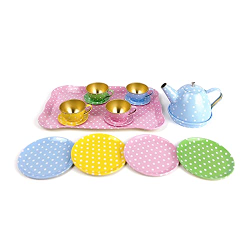THINCAN Kinder Chinese Metall Tea Set Küchengeräte Bildungsset Spielzeug Für 3-8 Jahre Alte Mädchen von THINCAN
