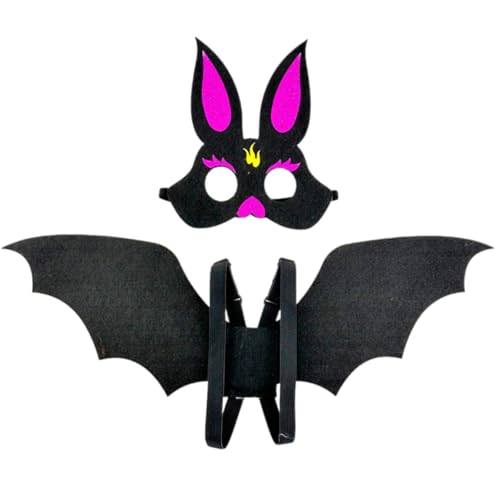 THINCAN Kinder Für Erwachsene Fledermaus Kleid Kostüm Halloween Bat Wing Bat Maske Für Kinder Erwachsener Halloween Weihnachtsgeburtstag Cosplay von THINCAN