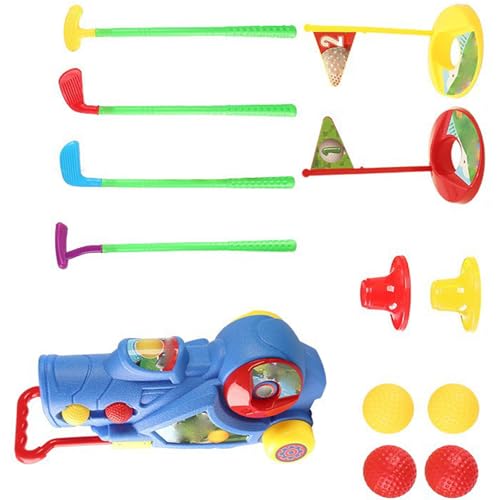 THINCAN Kinder Indoor Outdoor Golf Spielzeugset Plastik Builds Gleichgewicht Koordination Tragbares Tragetaste Reise Golfspielzeug Für Kinder von THINCAN
