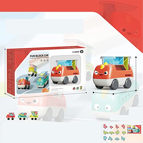 THINCAN Kinderblockauto Spielzeug Dinosaurier Spielen Fahrzeug Logisches Denken Puzzle Block Truck Spielzeug Für Kleinkinder Bildungsgeschenk von THINCAN