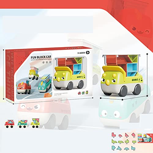THINCAN Kinderblockauto Spielzeug Dinosaurier Spielen Fahrzeug Logisches Denken Puzzle Block Truck Spielzeug Für Kleinkinder Bildungsgeschenk von THINCAN