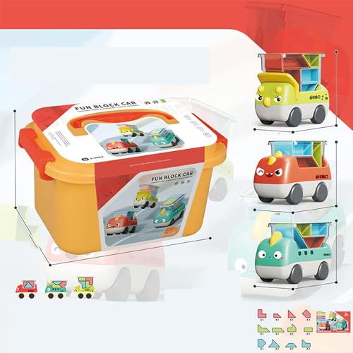 THINCAN Kinderblockauto Spielzeug Dinosaurier Spielen Fahrzeug Logisches Denken Puzzle Block Truck Spielzeug Für Kleinkinder Bildungsgeschenk von THINCAN