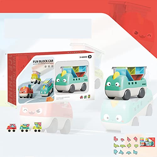 THINCAN Kinderblockauto Spielzeug Dinosaurier Spielen Fahrzeug Logisches Denken Puzzle Block Truck Spielzeug Für Kleinkinder Bildungsgeschenk von THINCAN