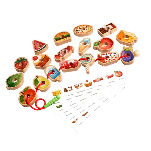 THINCAN Kreatives Musteraufbauspiel Mit Holzschlangen Für Kinder Vorschulalter Logische Fähigkeiten Verbesserung Holzschnürung Perlen Spielzeug Spielzeug von THINCAN